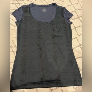 Calvin Klein Black and Charcoal Short Sleeve Top